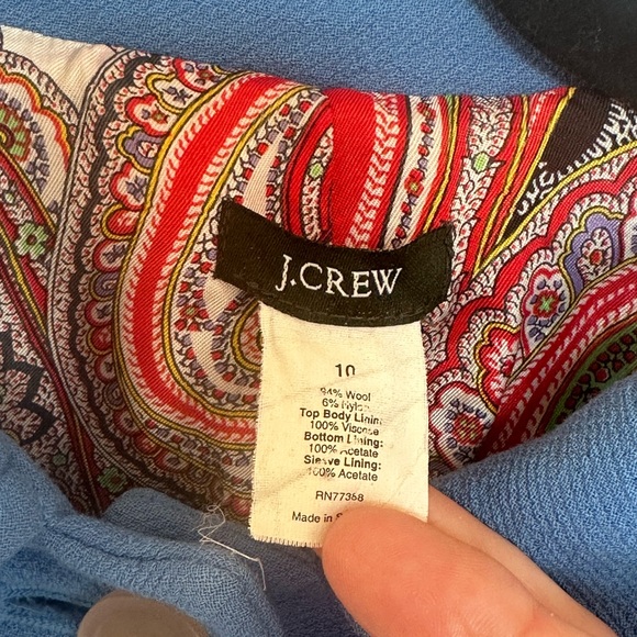 J. Crew Vibrant Blue Coat Lady Day - Picture 4 of 7